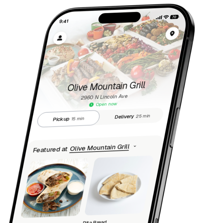 Olive Mountain Grill app preview