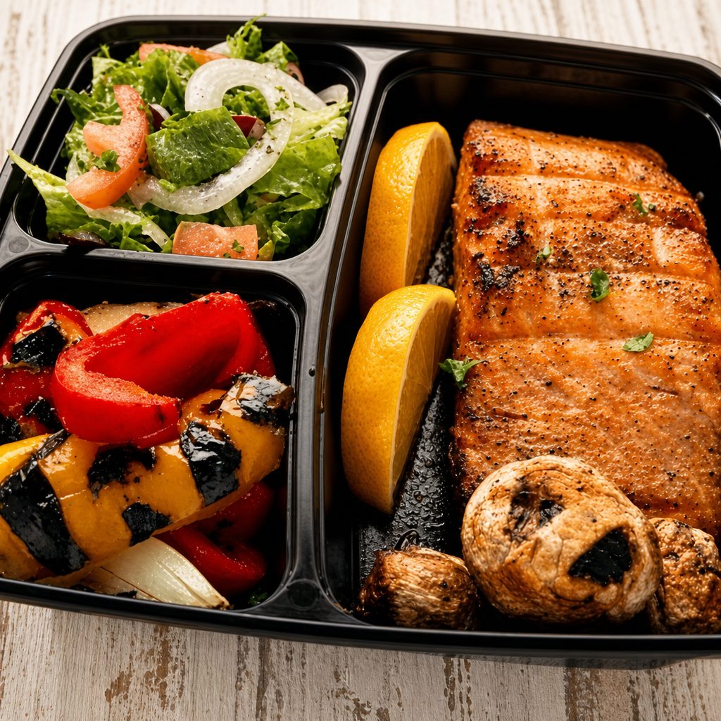 Salmon Kabab Platter.