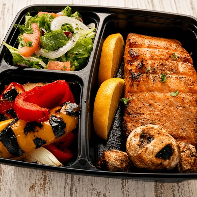Salmon Kabab Platter.